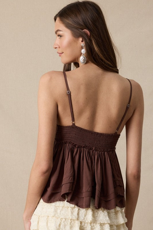 Brn Ruffle Tank