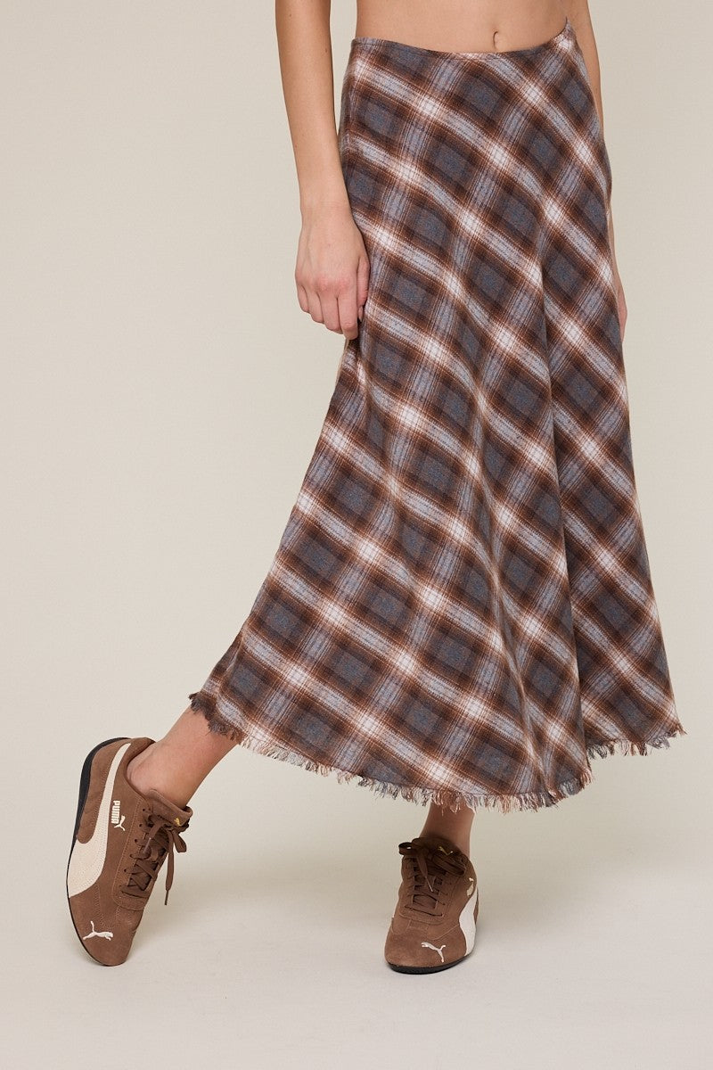 Brn Tartan Skirt