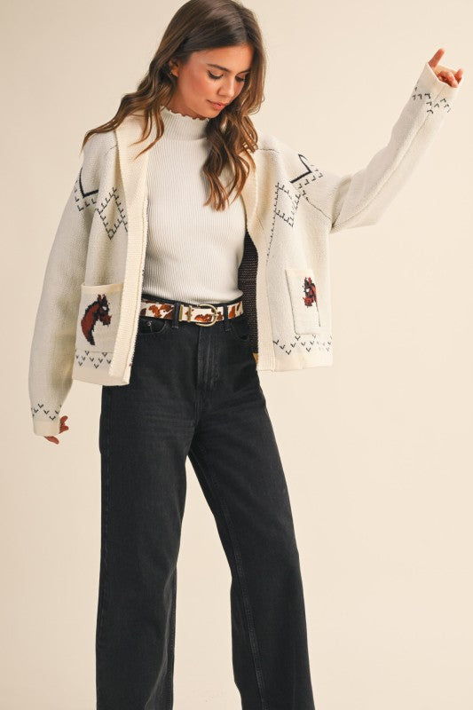 Ivory Horse Cardi
