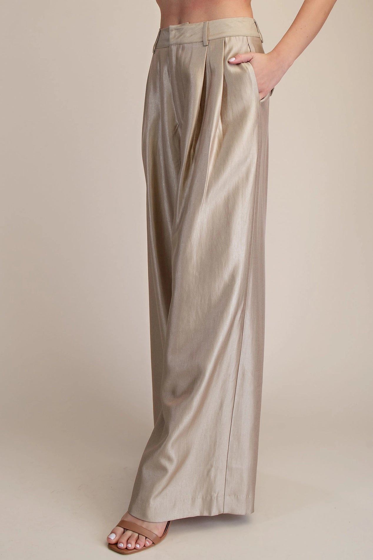 Gold DBL Pleated Pant