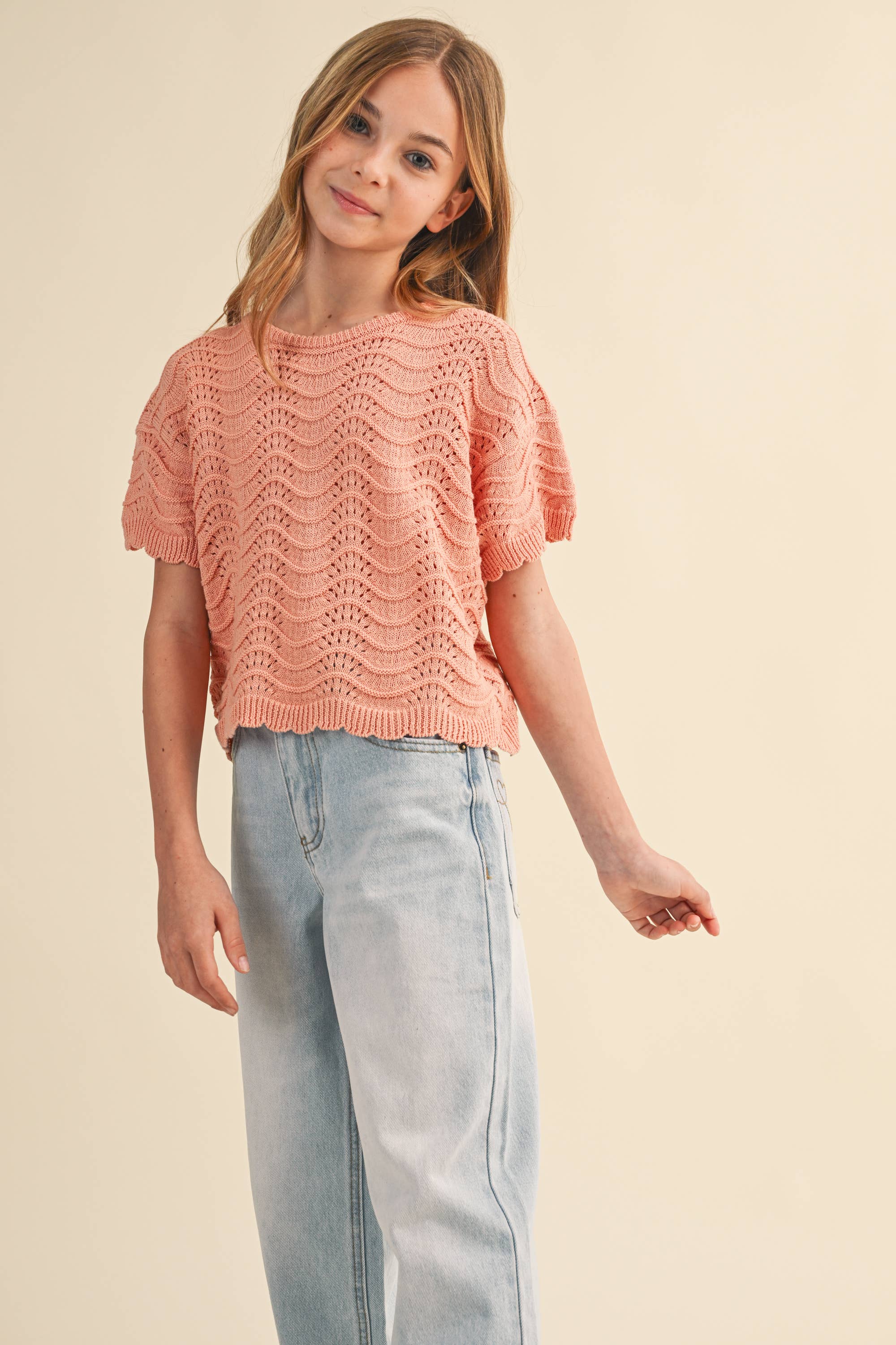 Wavy Knit Top