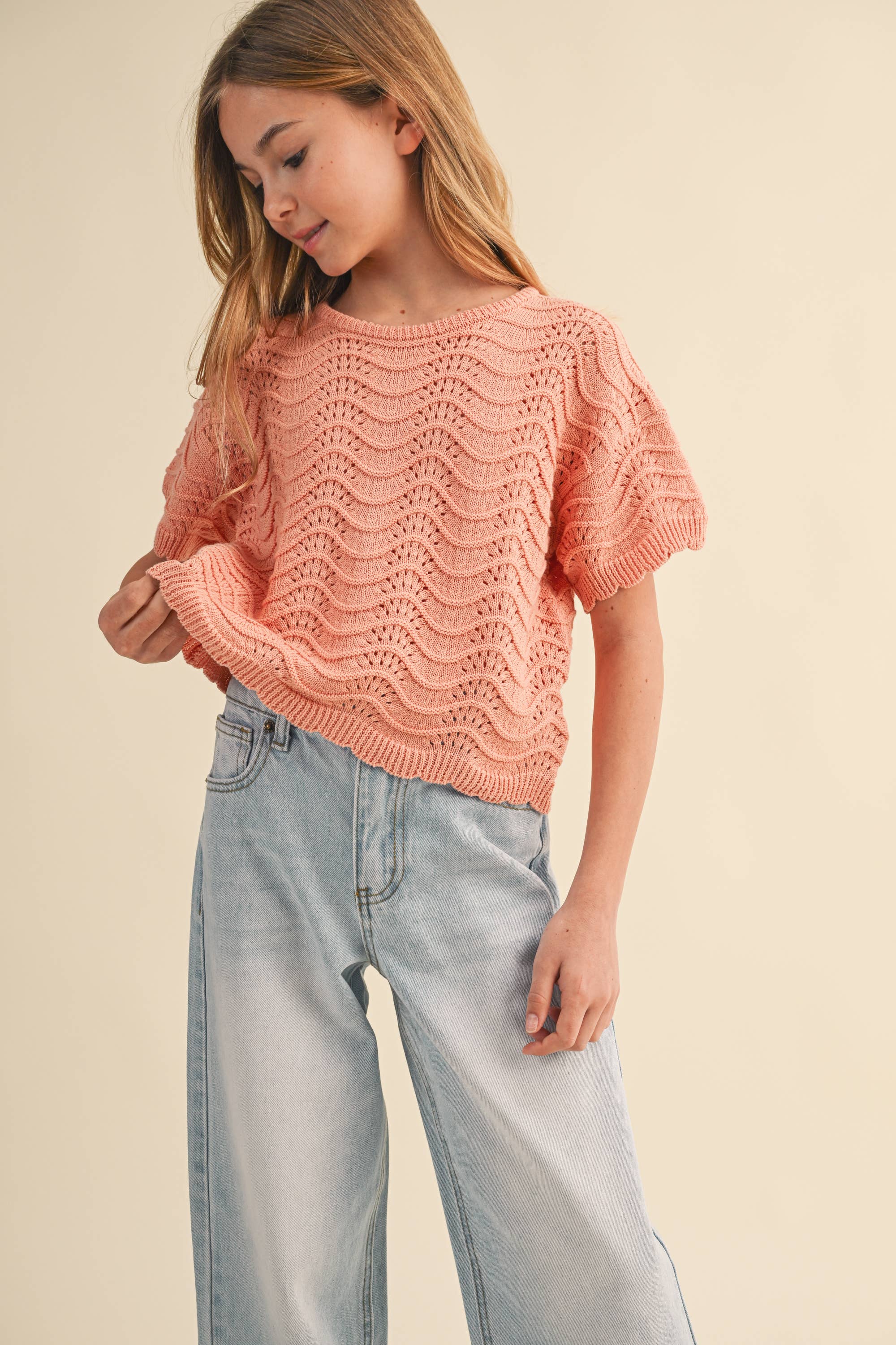 Wavy Knit Top