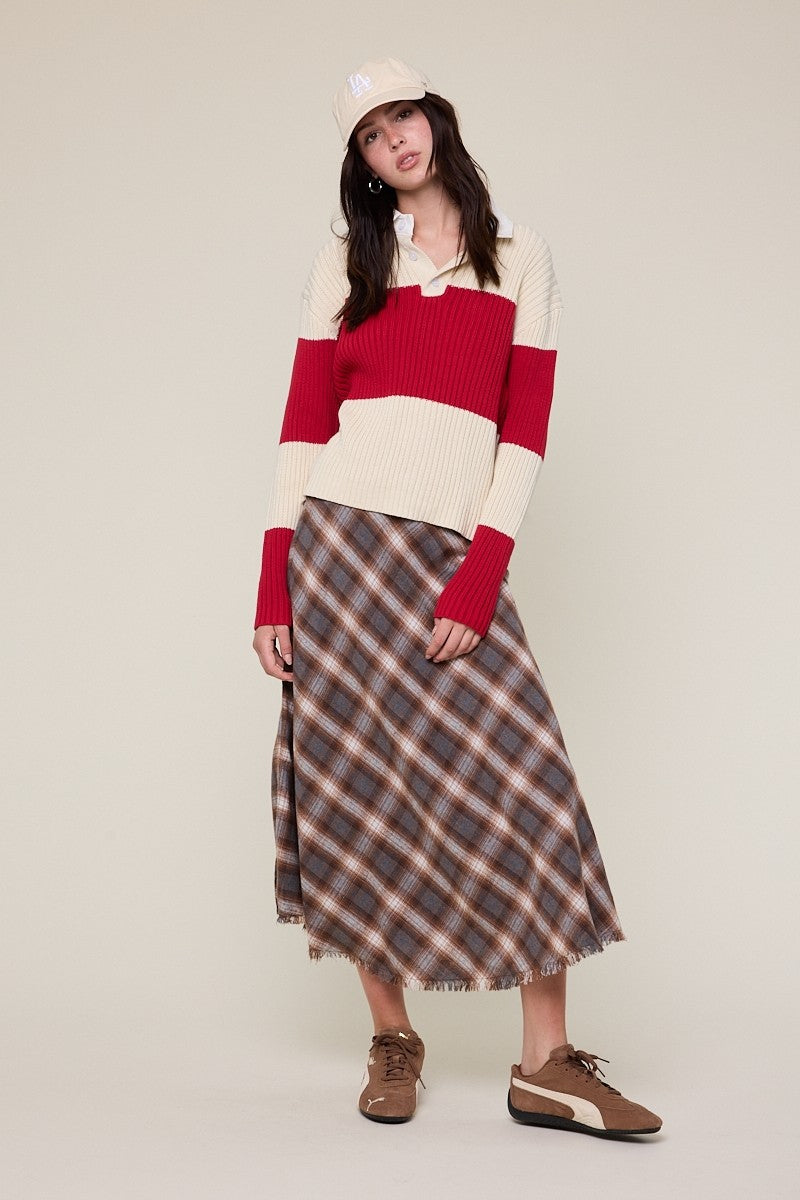 Brn Tartan Skirt