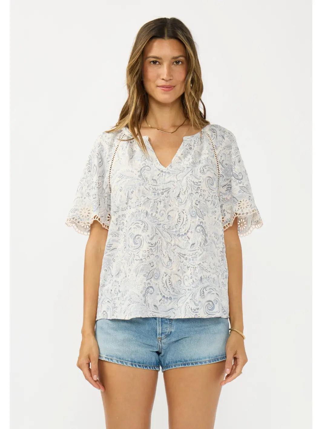 Embroid soft blouse