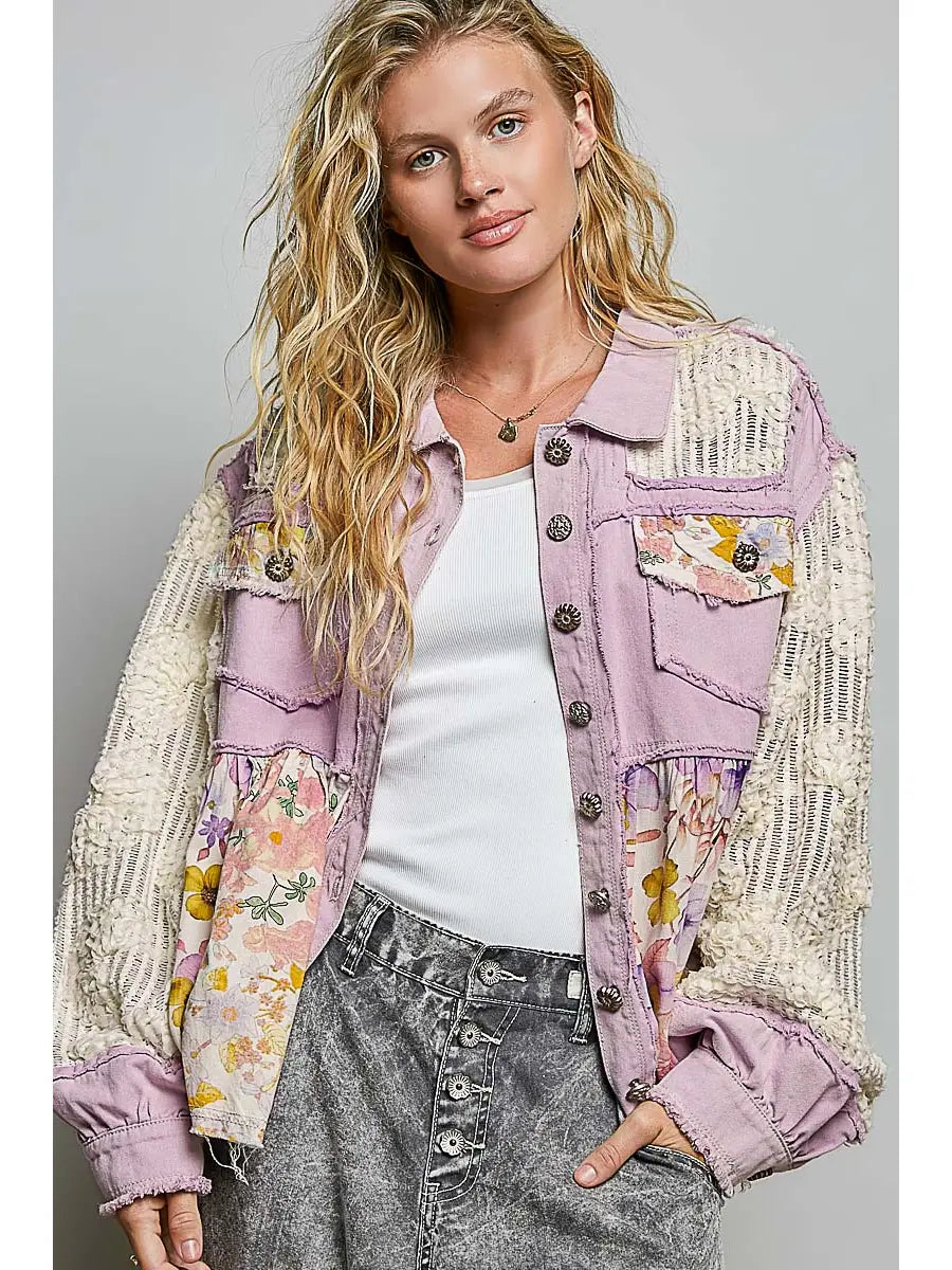 Floral patch jacket