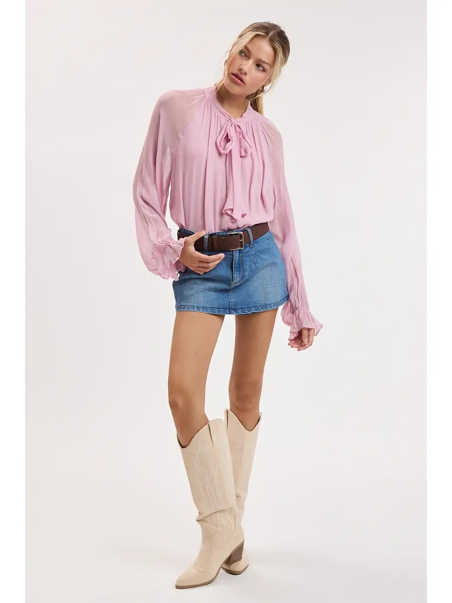 Pink chiffon blouse