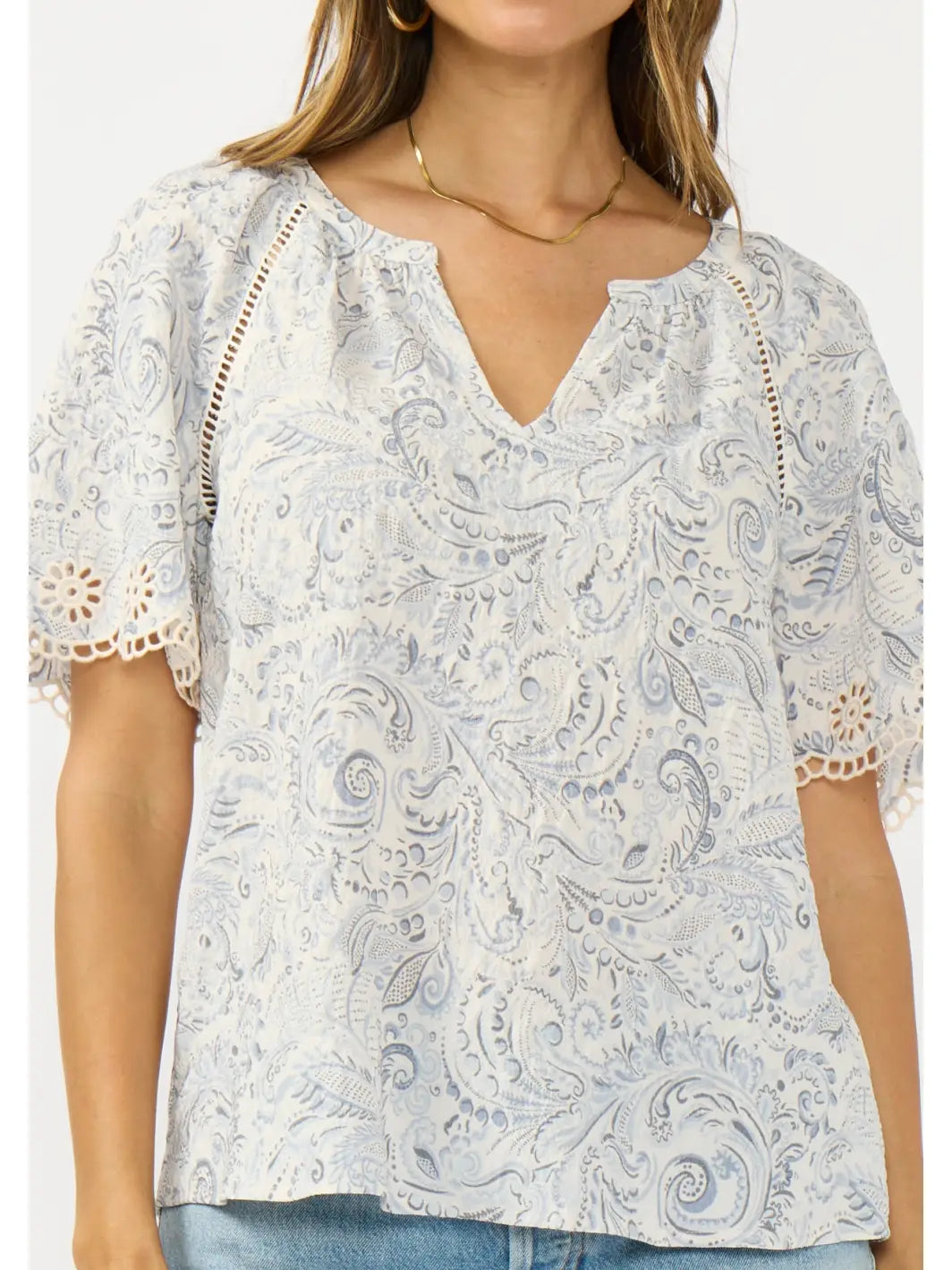 Embroid soft blouse