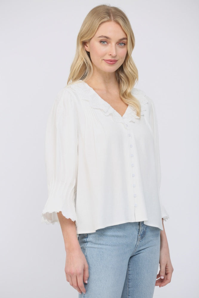 Lace ruffle blouse