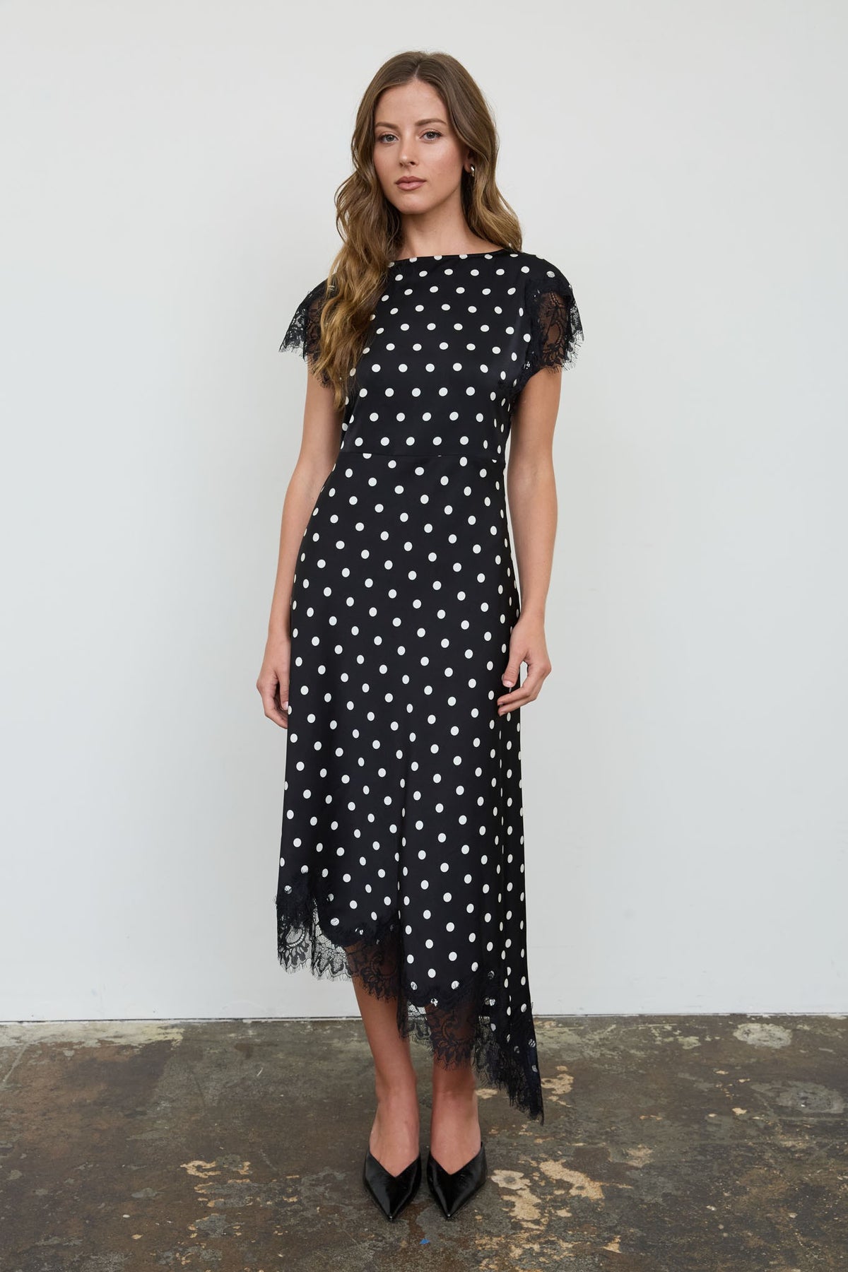 POLKA DOT ASYM DRESS