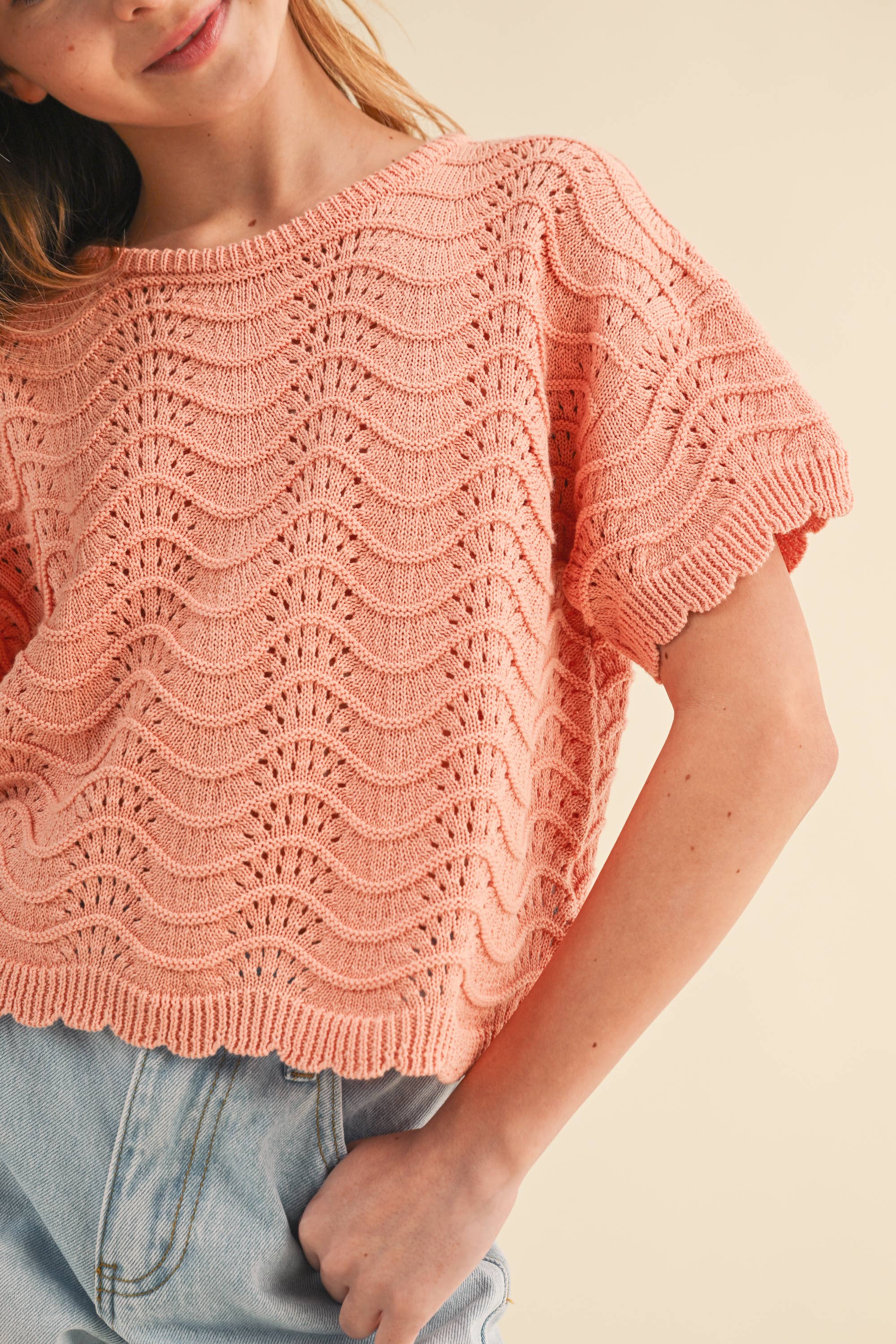 Wavy Knit Top
