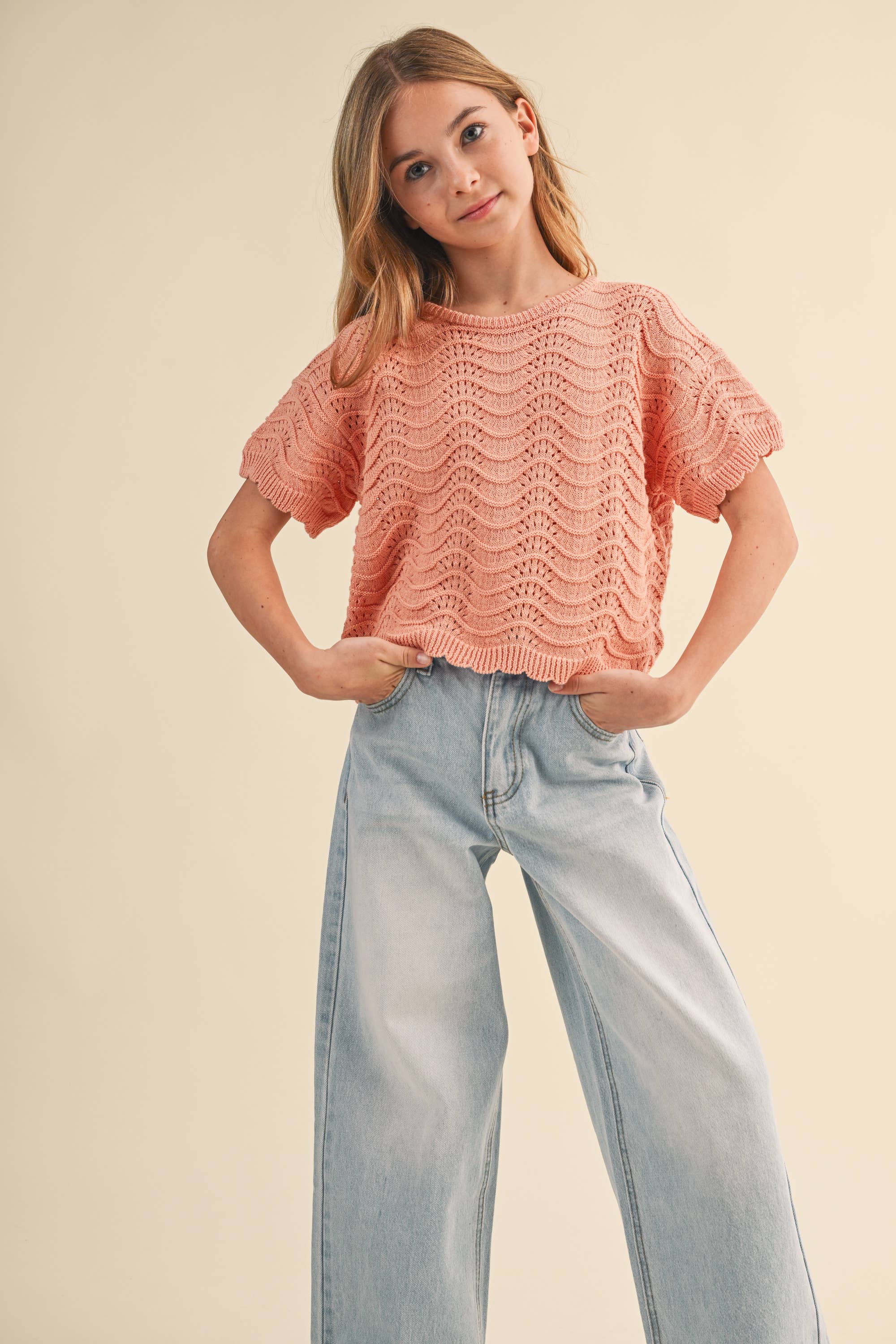 Wavy Knit Top