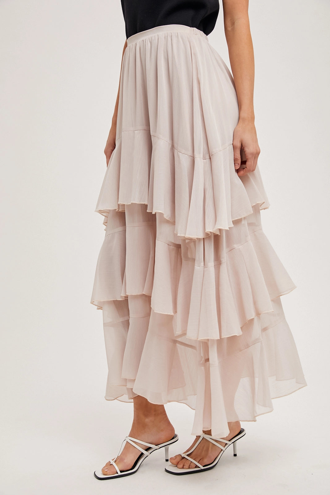 Ruffle maxi skirt