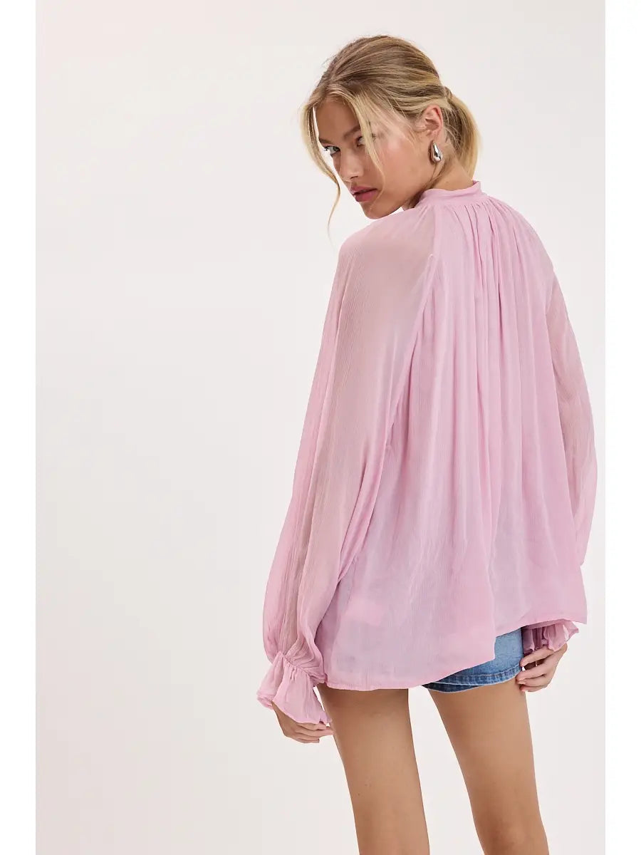 Pink chiffon blouse