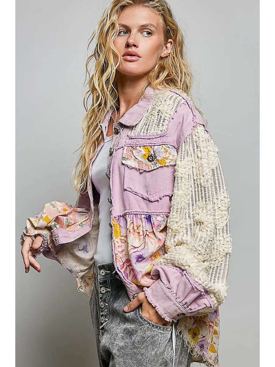 Floral patch jacket