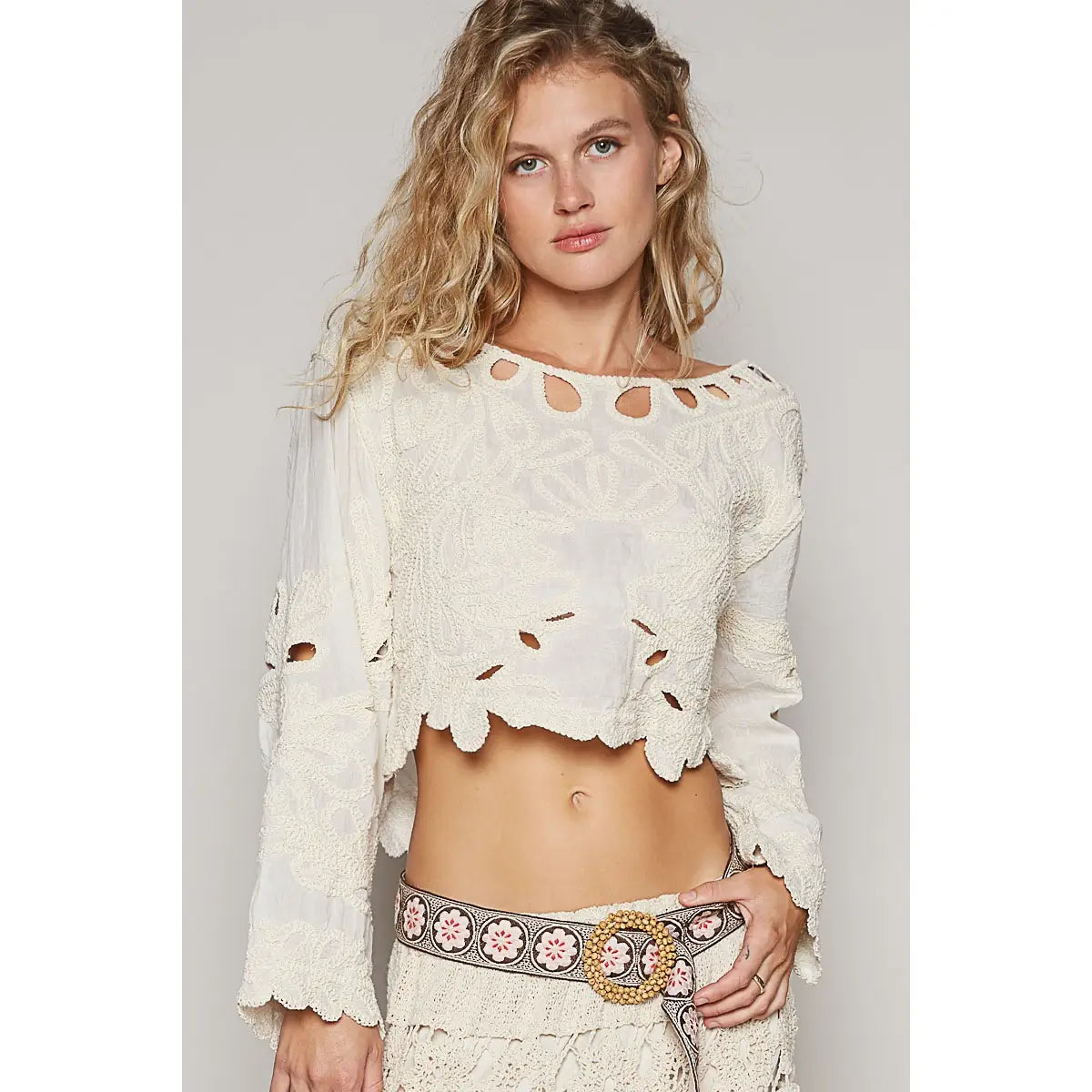 Cream Crochet Top