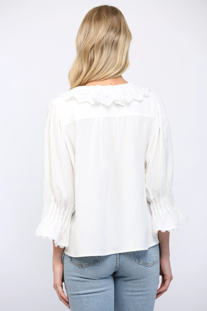 Lace ruffle blouse