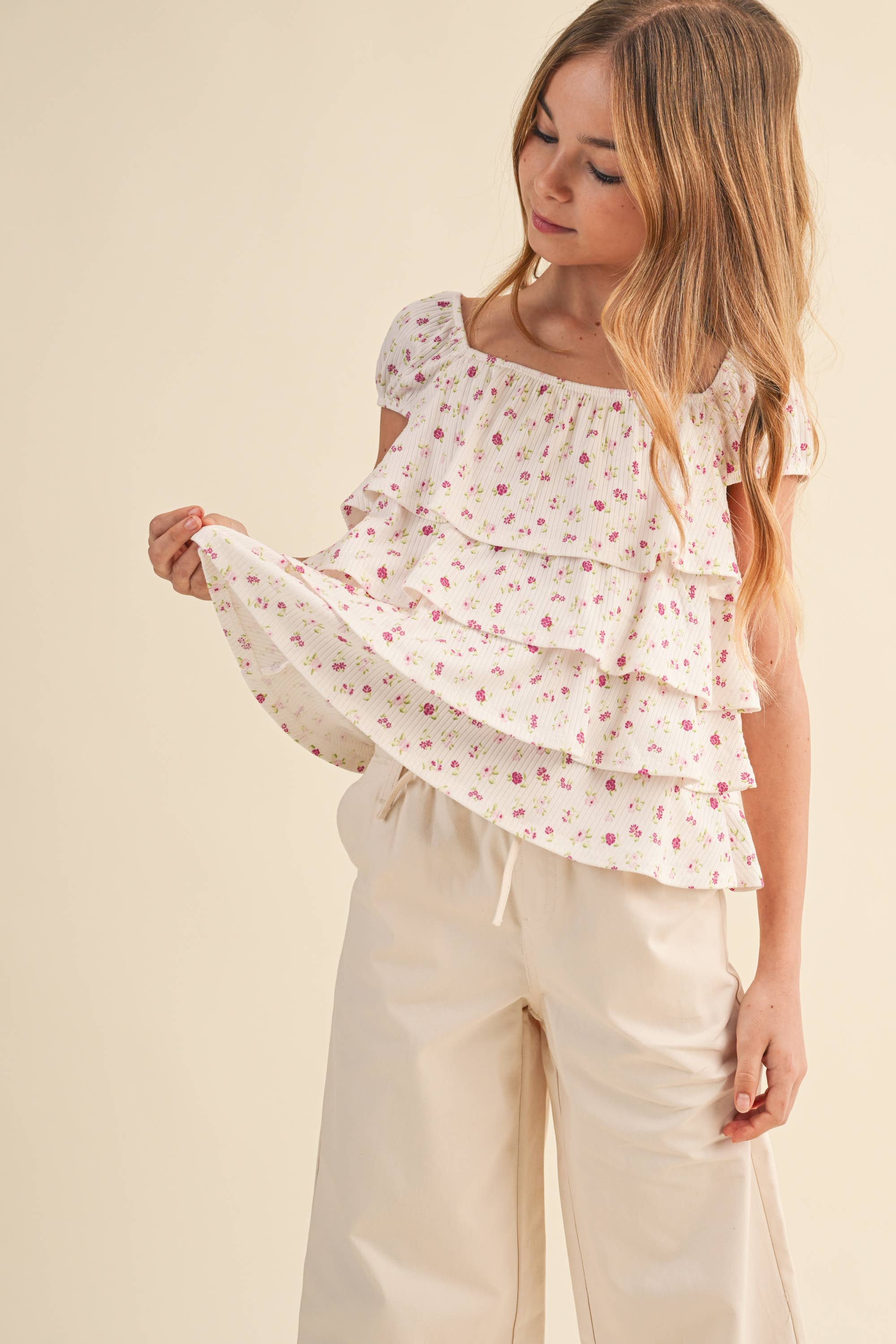 Pink Ruff Top